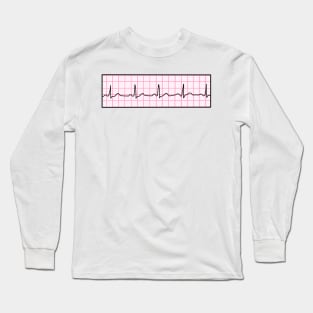 Hand Drawn Normal Electrocardiogram Pink Long Sleeve T-Shirt